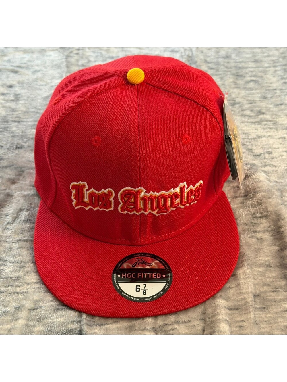 Los Angeles Headgear Classics HGC Fitted Hat 6 7/8 Embroidered Red